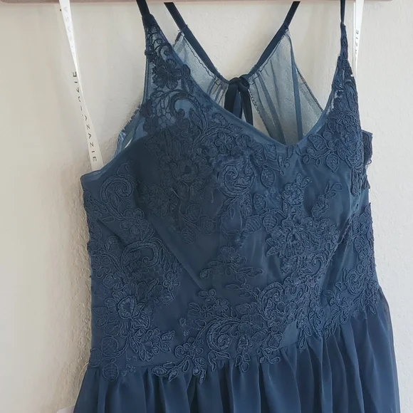NWT Azazie Emma bridesmaids dress dark navy size A6 - Picture 5 of 8